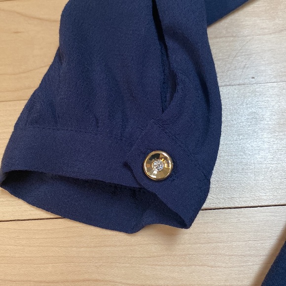 NWT Maeve by Anthropology navy cold-shoulder top - Picture 2 of 7